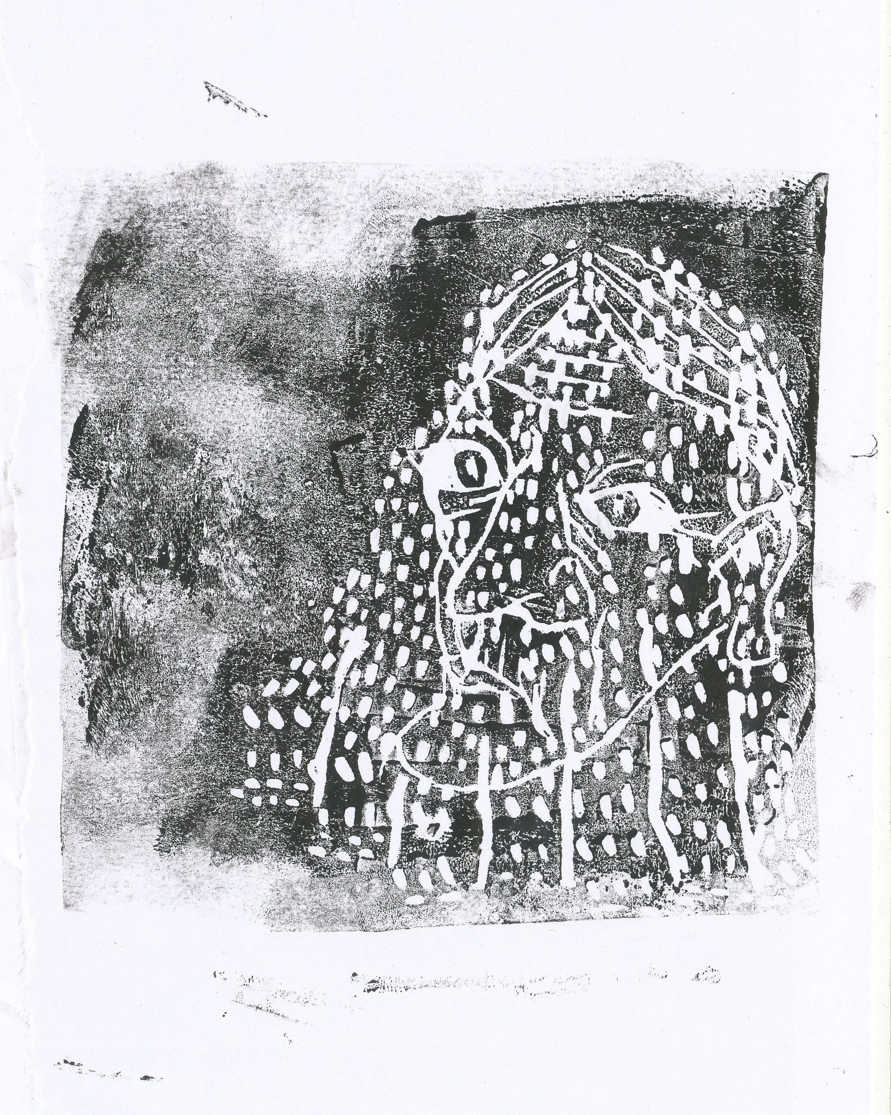 The Wise Woman 1, 2025,

18 × 18 cm, linocut print on paper