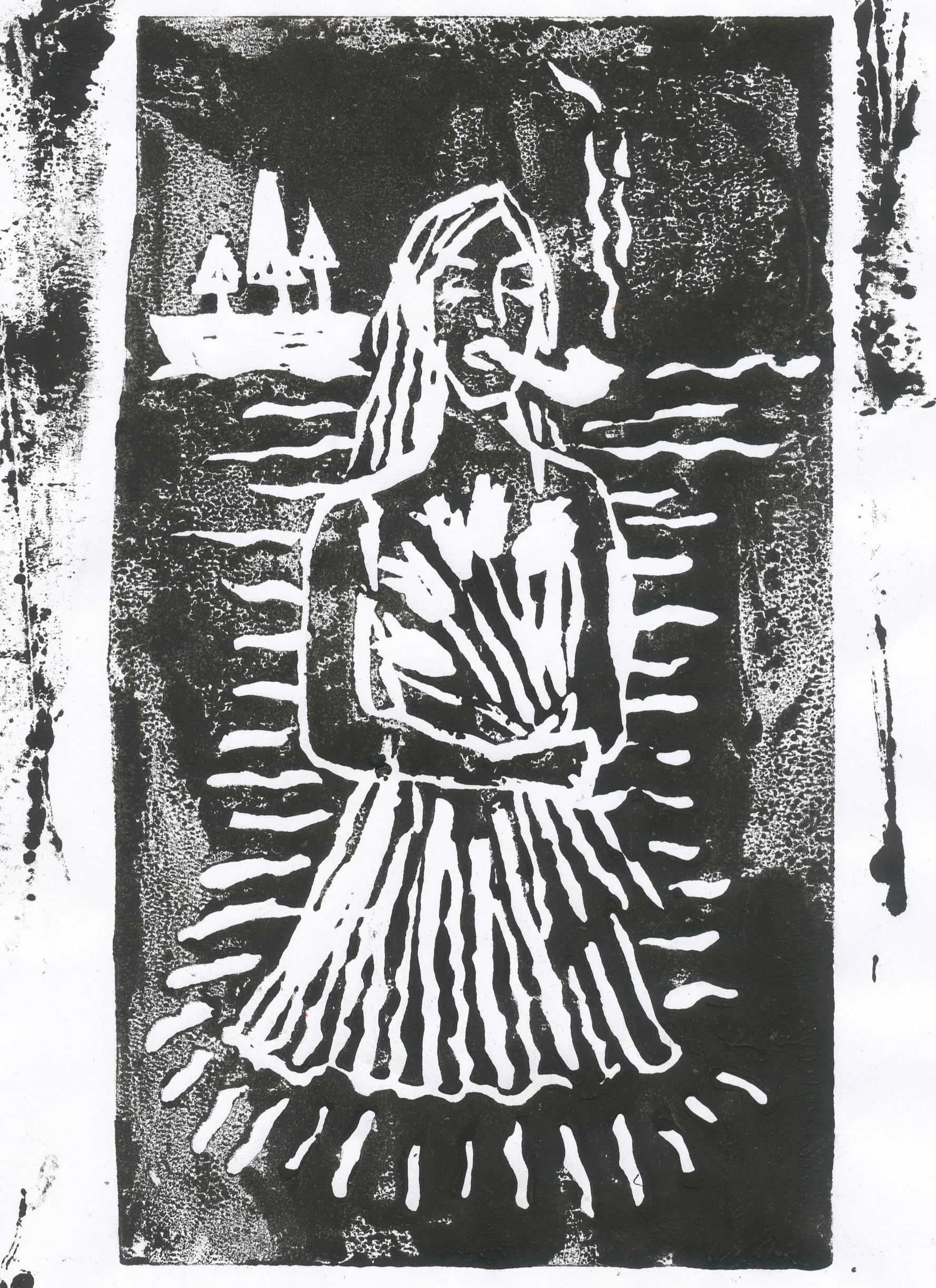 Copper, 2024,

15 × 30 cm, linocut print on paper