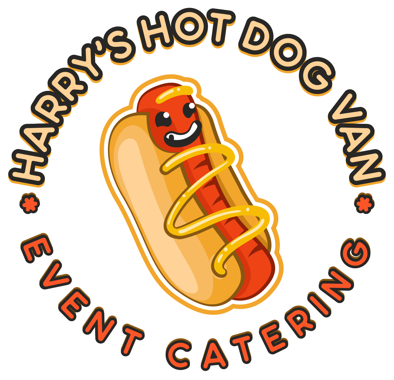 Image shows harry's hot dog van logo in full