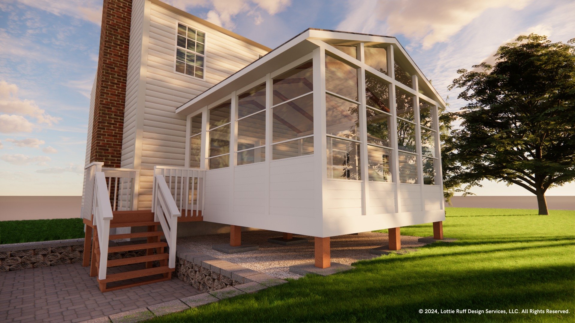 This photorealistic render provided Jones Carpentry with the opportunity to present their client with a clear vision of the Four Seasons room before construction began.
#FourSeasonsRoom
#PhotorealisticRendering #DesignVisualization