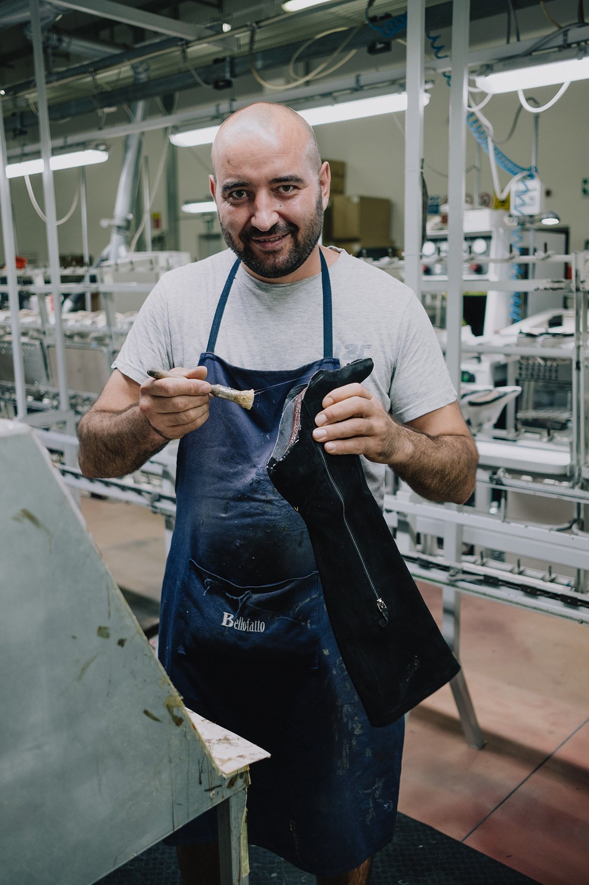 shoe assembly process in  production