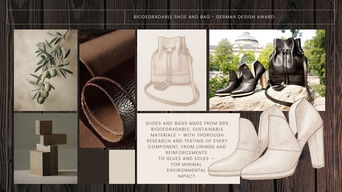 sustainable footwear and bag design using biodegradable materials