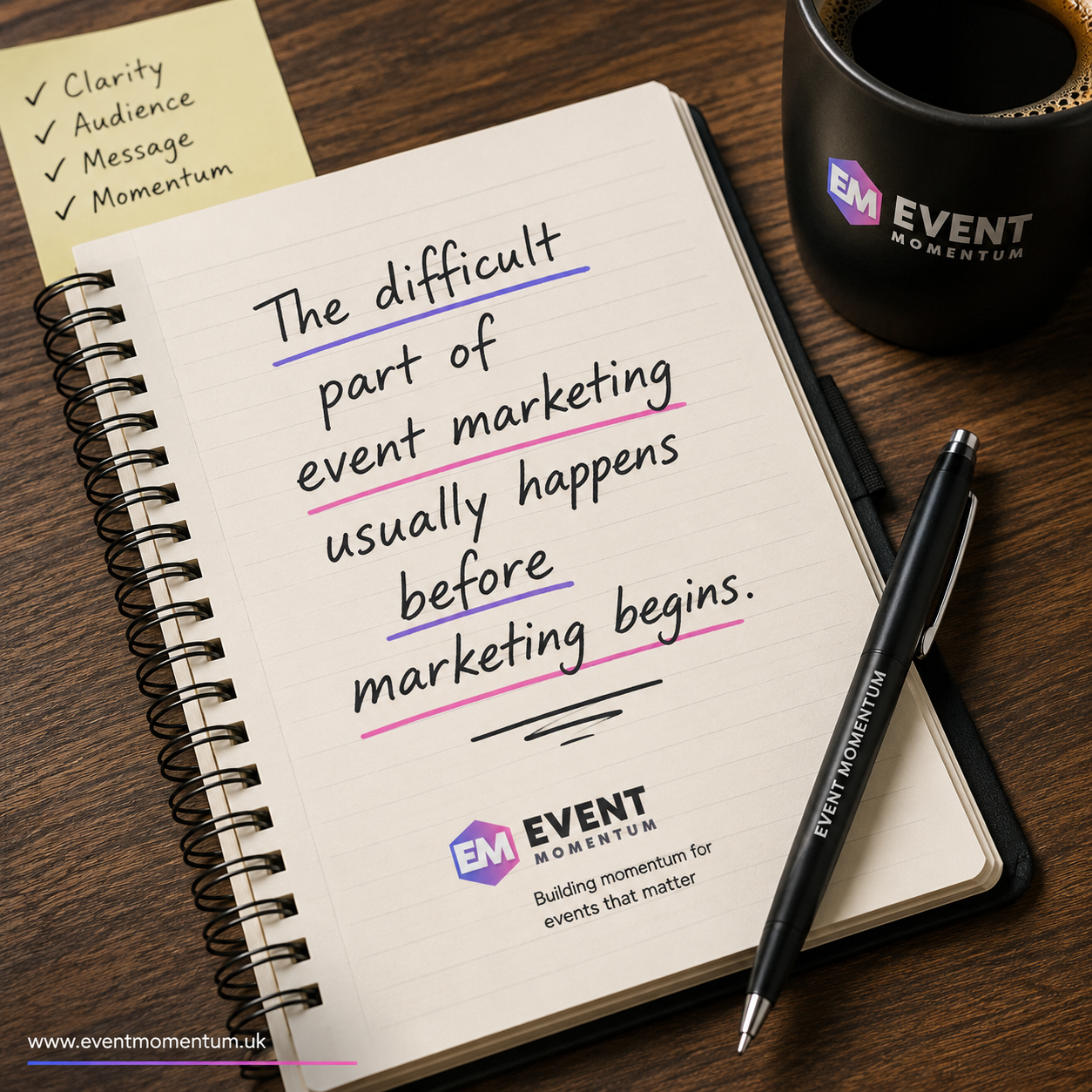 Why event marketing becomes easier when the difficult decisions are made early