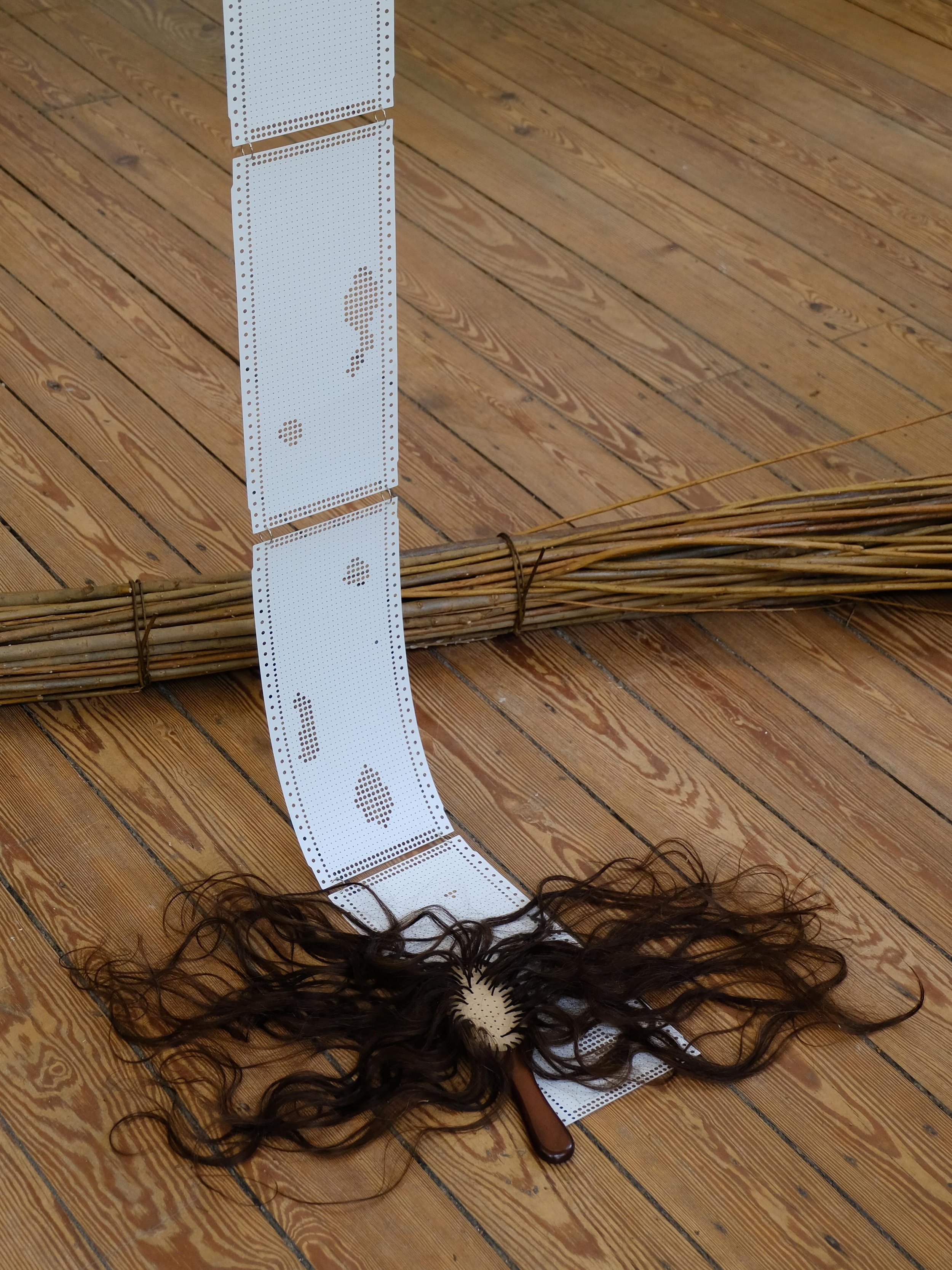 &lsquo;The machine, the brush&rsquo; (2026) for The long middle 

This work takes a map of my own hair loss as its starting point. Since I was a teenager, I have had alopecia areata: an autoimmune condition in which the body attacks its own hair foll