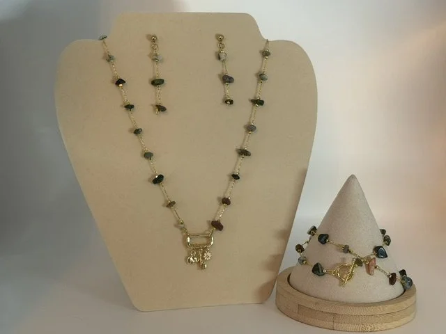 Jewelry Set GF Rhinstone Necklace, Earrings, Bracelet .jpeg