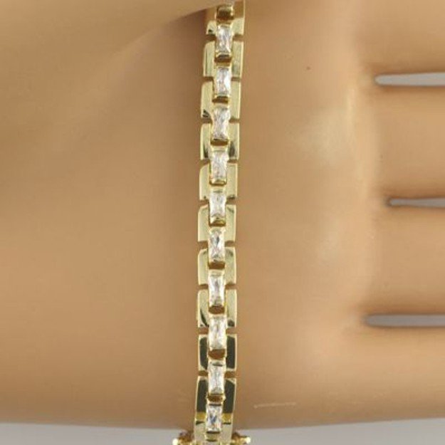 Carlita CZ Tennis Bracelet G364-07 - Gold.jpg