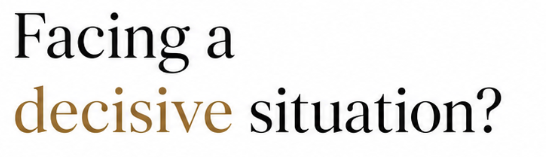Texte en français : Facing a decisive situation?