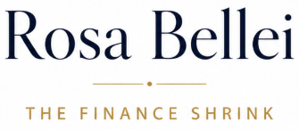 Logo de Rosa Bellei avec le texte "The Finance Shrink".
