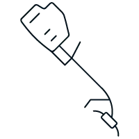 Icon of a trimming and bush cutting machine representing vegetation management services.