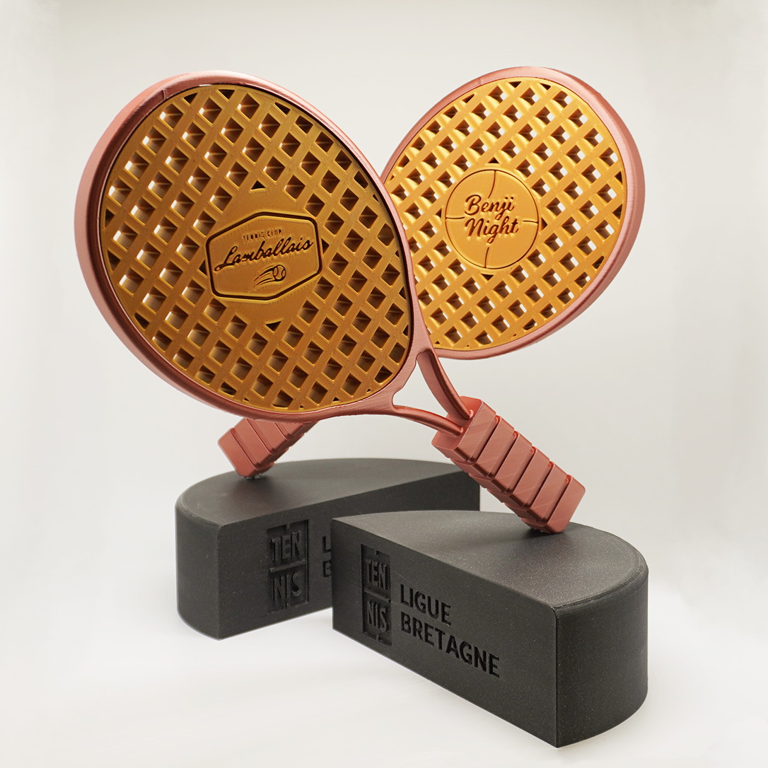 Custom 3D Printed Tennis Trophy for a Doubles Tournament 🎾