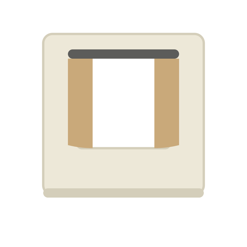 An illustration of a bread toaster with bread slices inside.