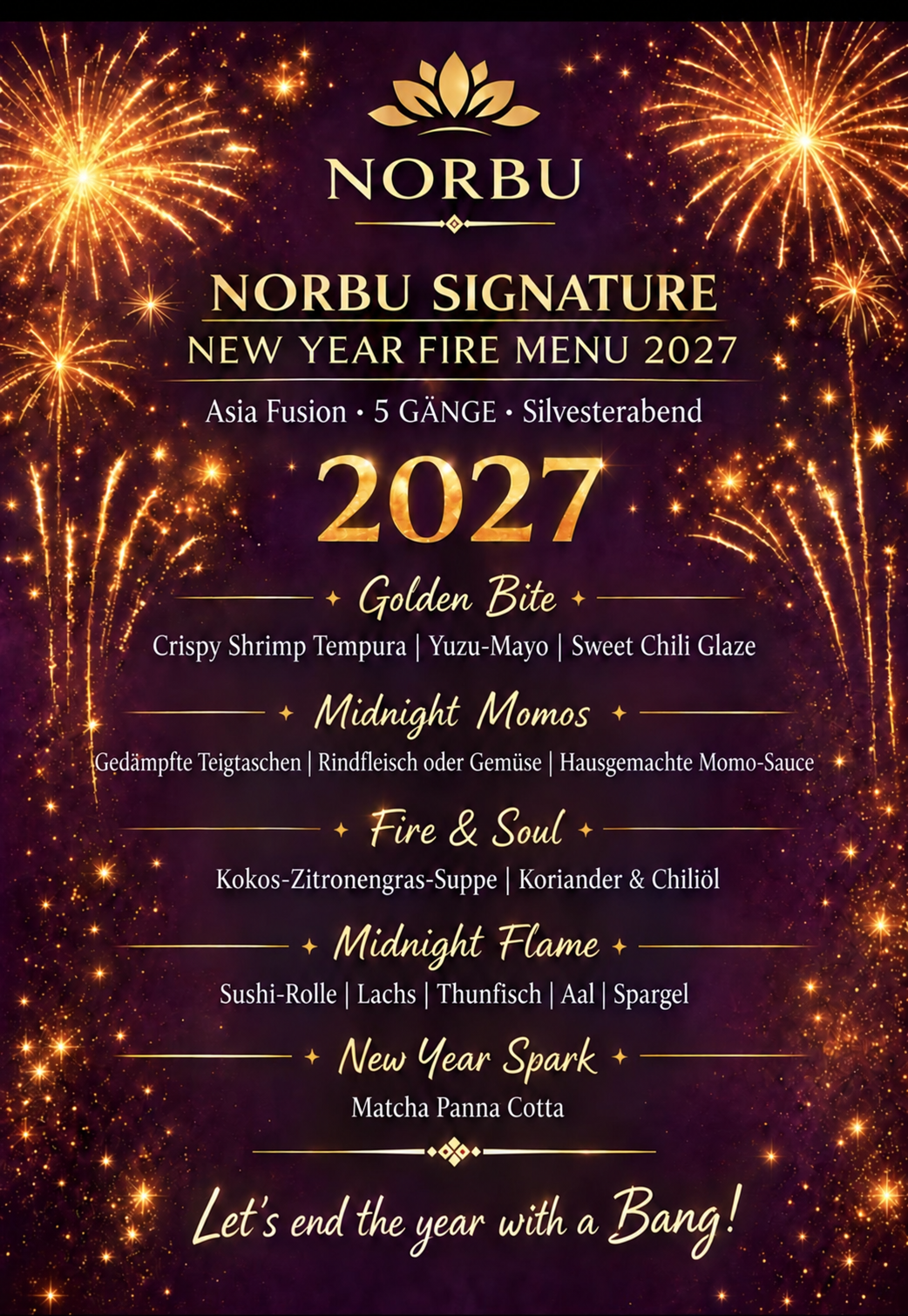 New Year Fire Menu 2027