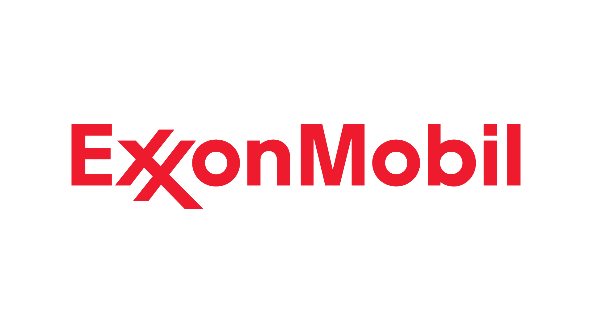 The ExxonMobil logo with company name in red text on a black background.
