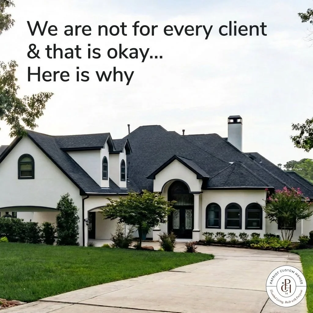 We&rsquo;re not the right builder for every client, and we&rsquo;re completely okay with that.

We&rsquo;re almost never the lowest bid, by design. Not because we&rsquo;re trying to be &ldquo;expensive&rdquo;&hellip; but because our business model is
