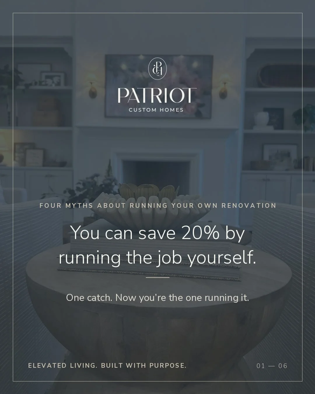 You can save 20% by being your own GC. One catch: now you&rsquo;re the GC.

The plumber knows plumbing. The tile setter knows tile. Nobody owns the sequence &mdash; that&rsquo;s the job you just took.

Most days you don&rsquo;t need to be on site. Th
