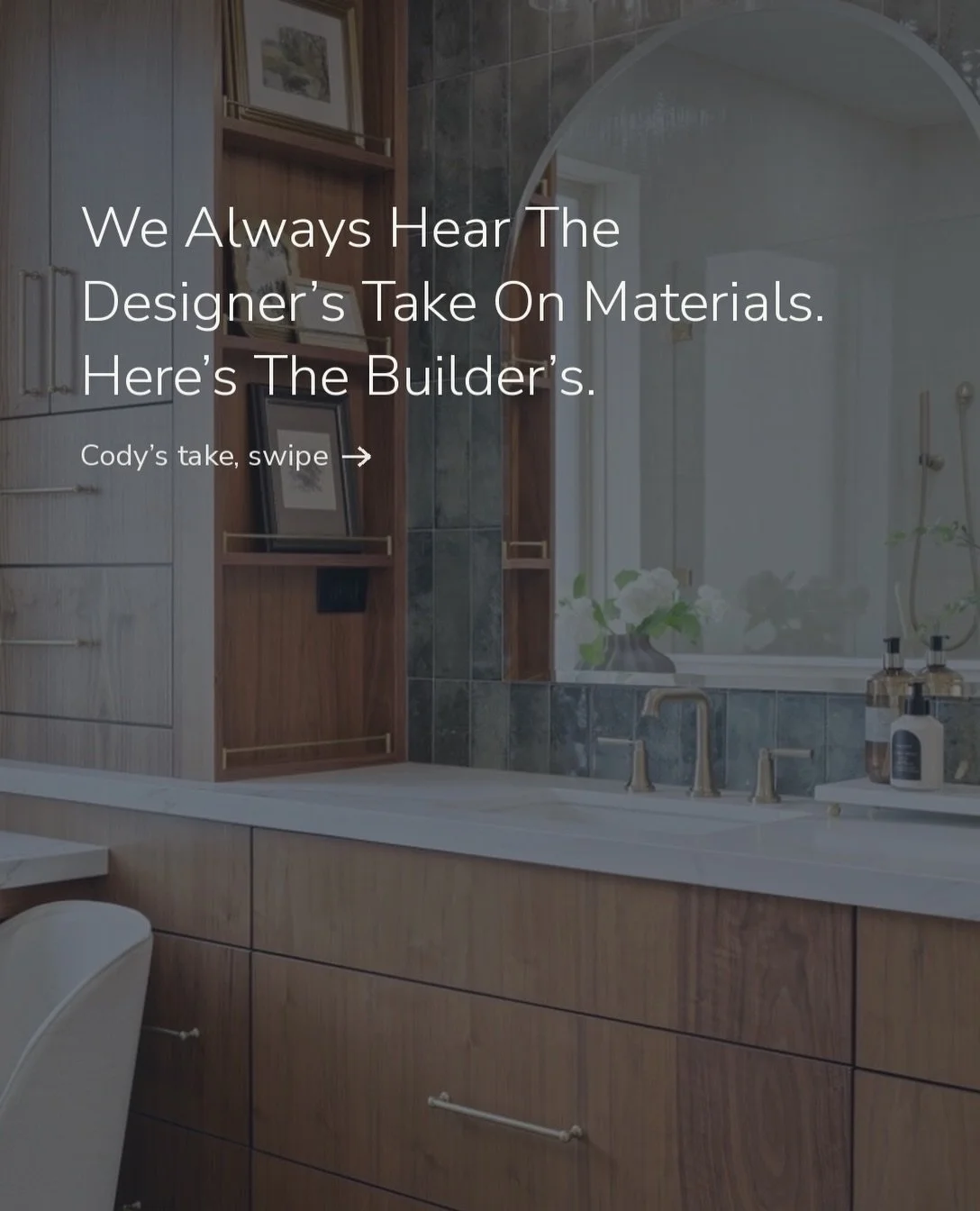 A designer and our team can look at the same tile and be answering two completely different questions. They are asking how it reads in the room &mdash; the color, the light, the way it sits next to the walnut. We&rsquo;re asking how it performs in a 