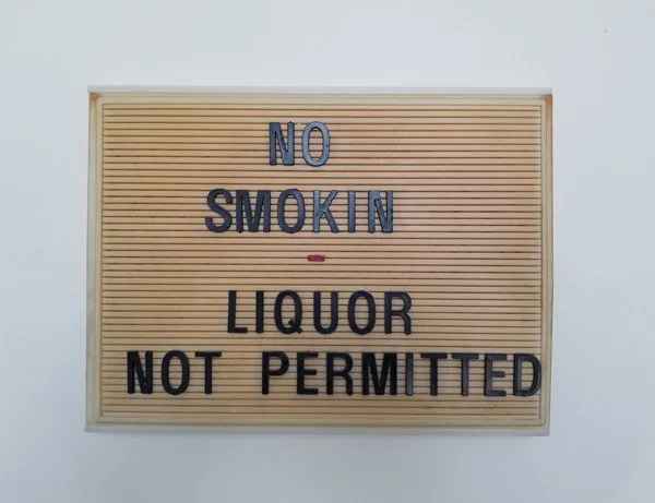 Rivoli Interior Sign - No Smoking (Courtesy of Tim & Julie's Another Fine Mess)