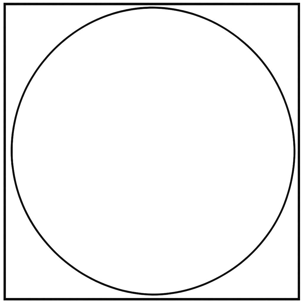A black chalkboard with a white circular border and diagram in the center.