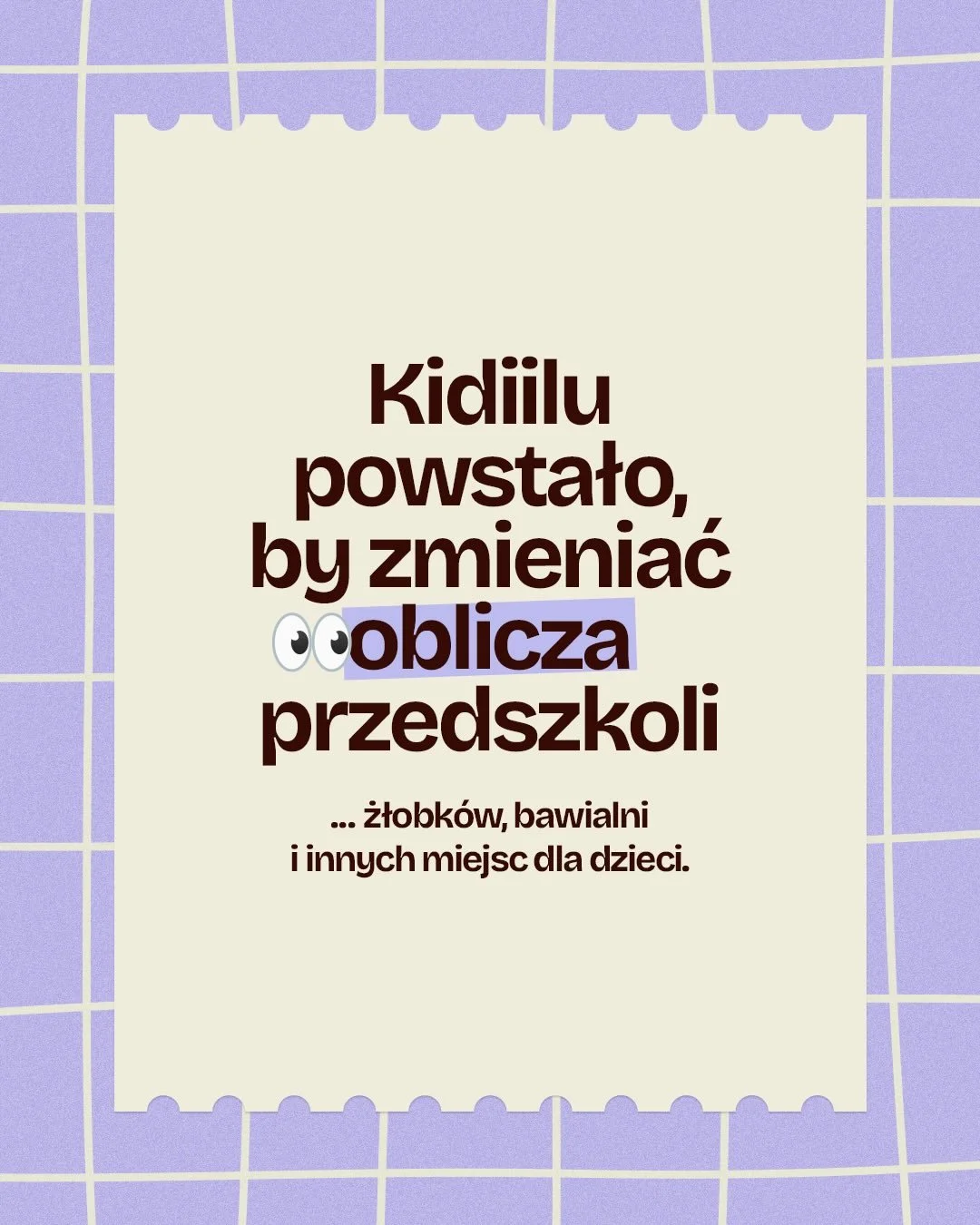 W Kidiilu mamy misję! Chcemy zmieniać oblicza przedszkoli, żłobk&oacute;w i innych miejsc dla dzieci. 🫶
Uważamy, że dzieci zasłużyły na coś więcej niż przypadkowe stockowe obrazki. Nasze wzory na folie okienne to autorskie ilustracje zaprojektowane 