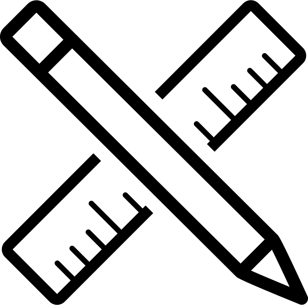 Geometric drawing of an outline square with sections divided by vertical, horizontal, and diagonal lines.