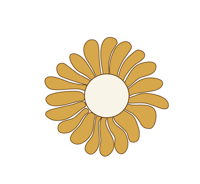 A decorative mirror with a sunflower-inspired frame featuring brown petal-shaped elements surrounding a circular mirror.
