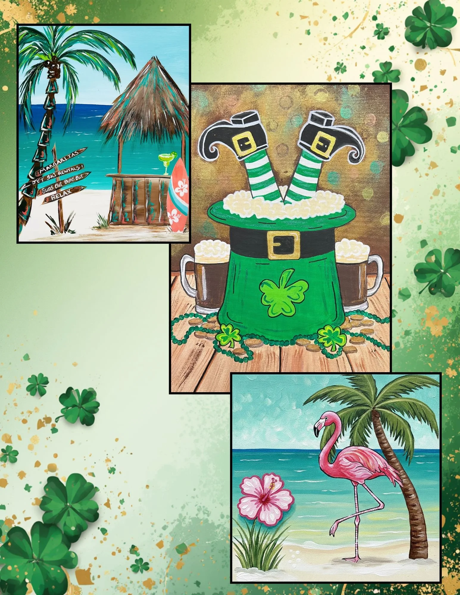 ☘️ Paint & Sip at Salty Shamrock's Irish Pub! ☘️