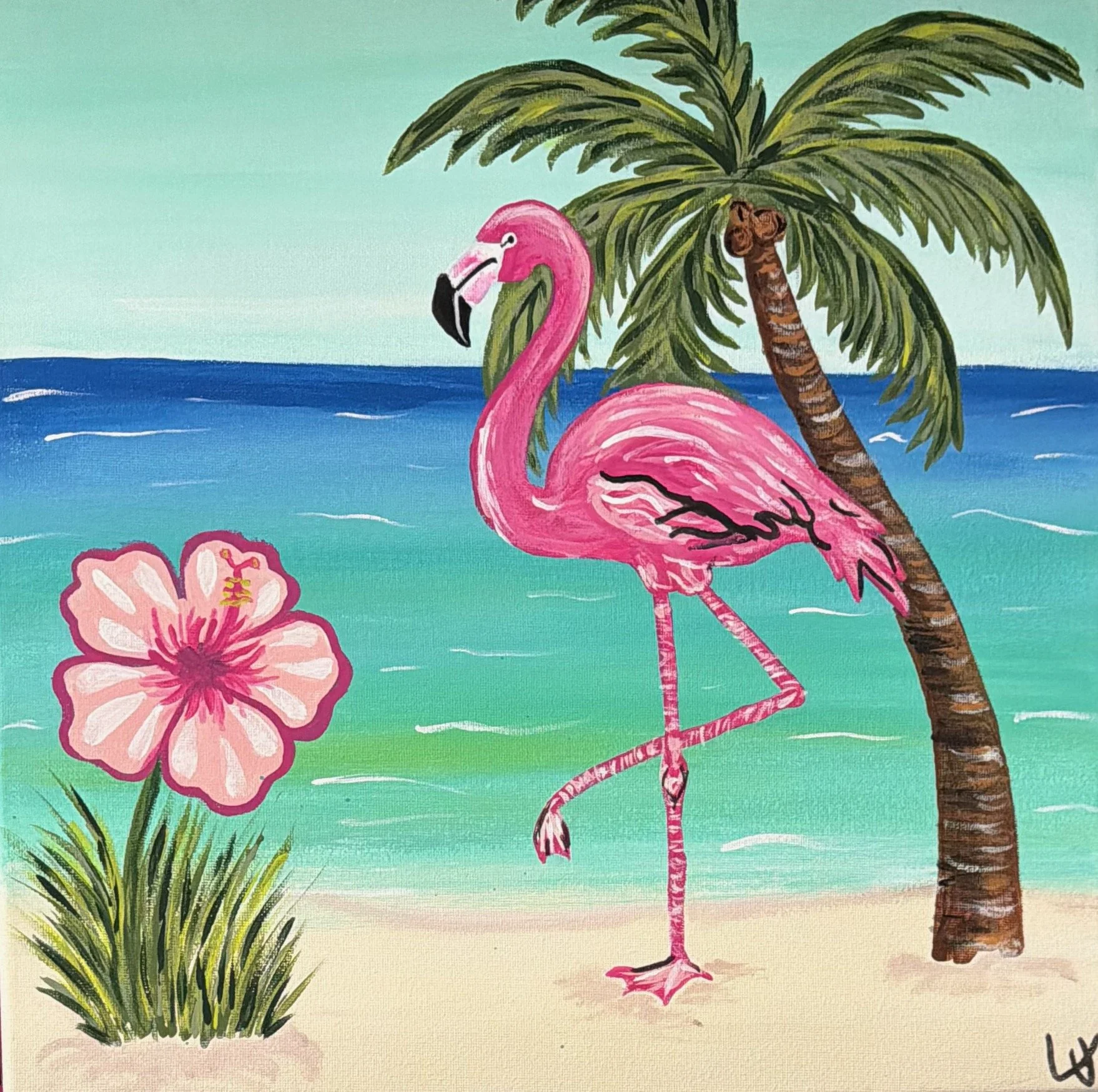 🌴 Paint & Sip Night at Armature Works – Tropical Flamingo 🌺