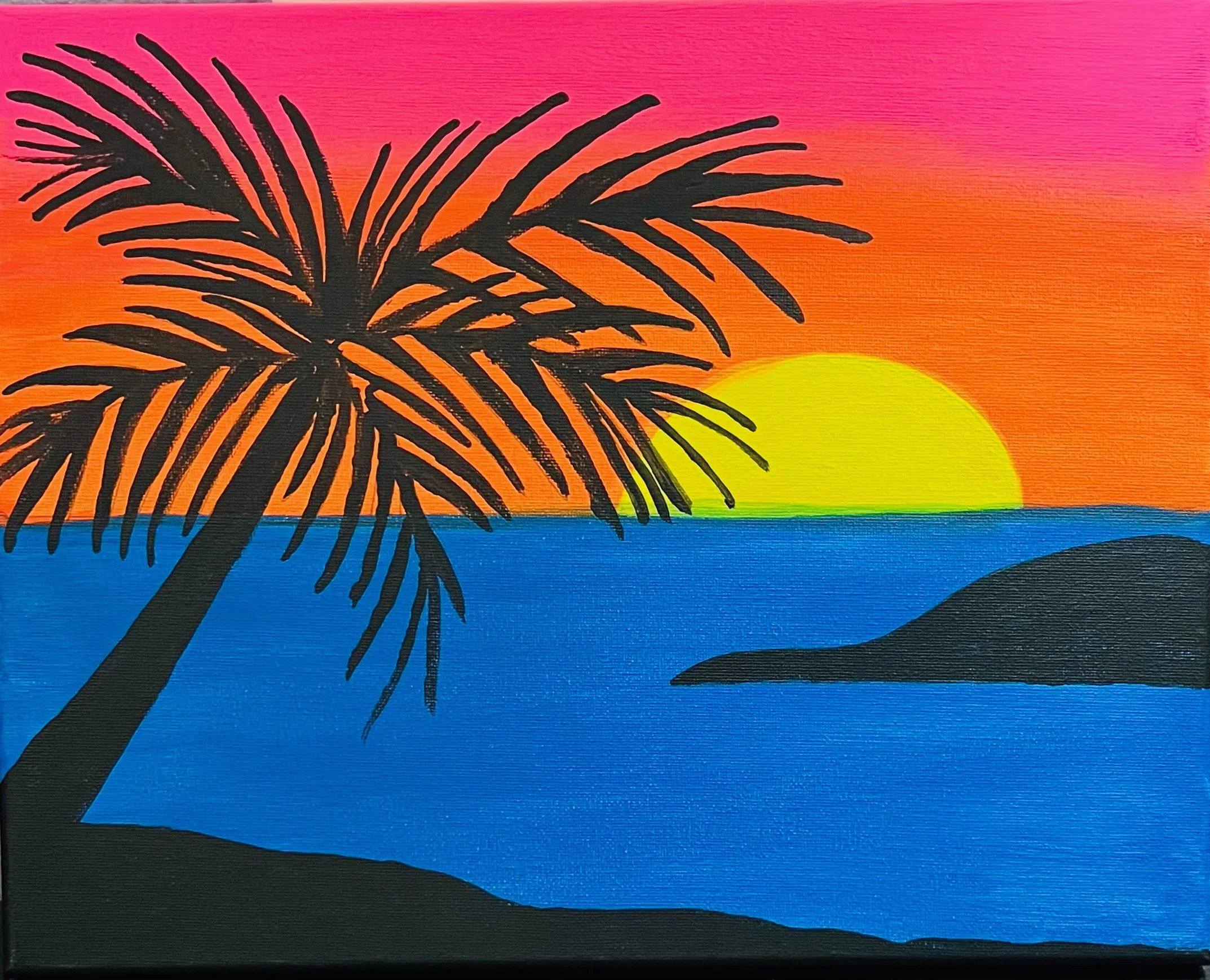 Black Light Sunset Beach Paint Kit