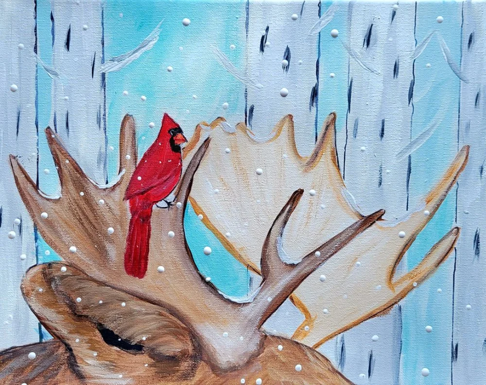 Winter Moose and Friend Paint Kit