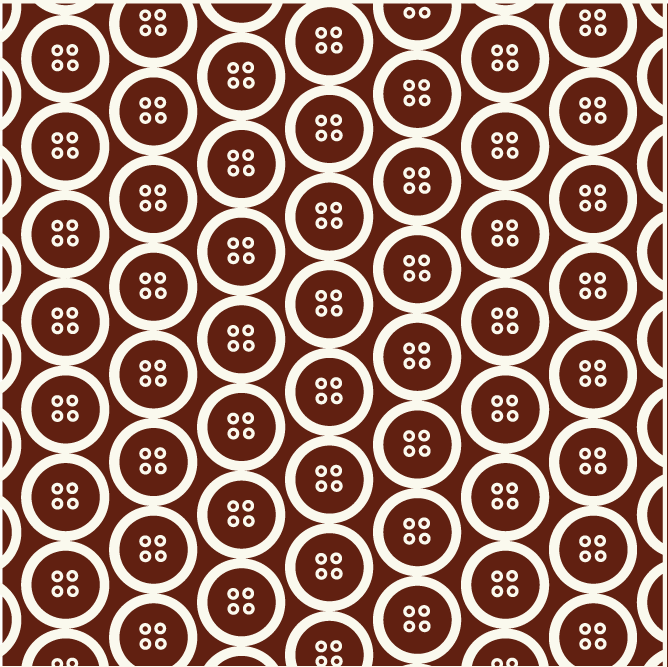 A pattern of brown circles with white outlines, each containing four smaller white dots, arranged in a repeating grid.
