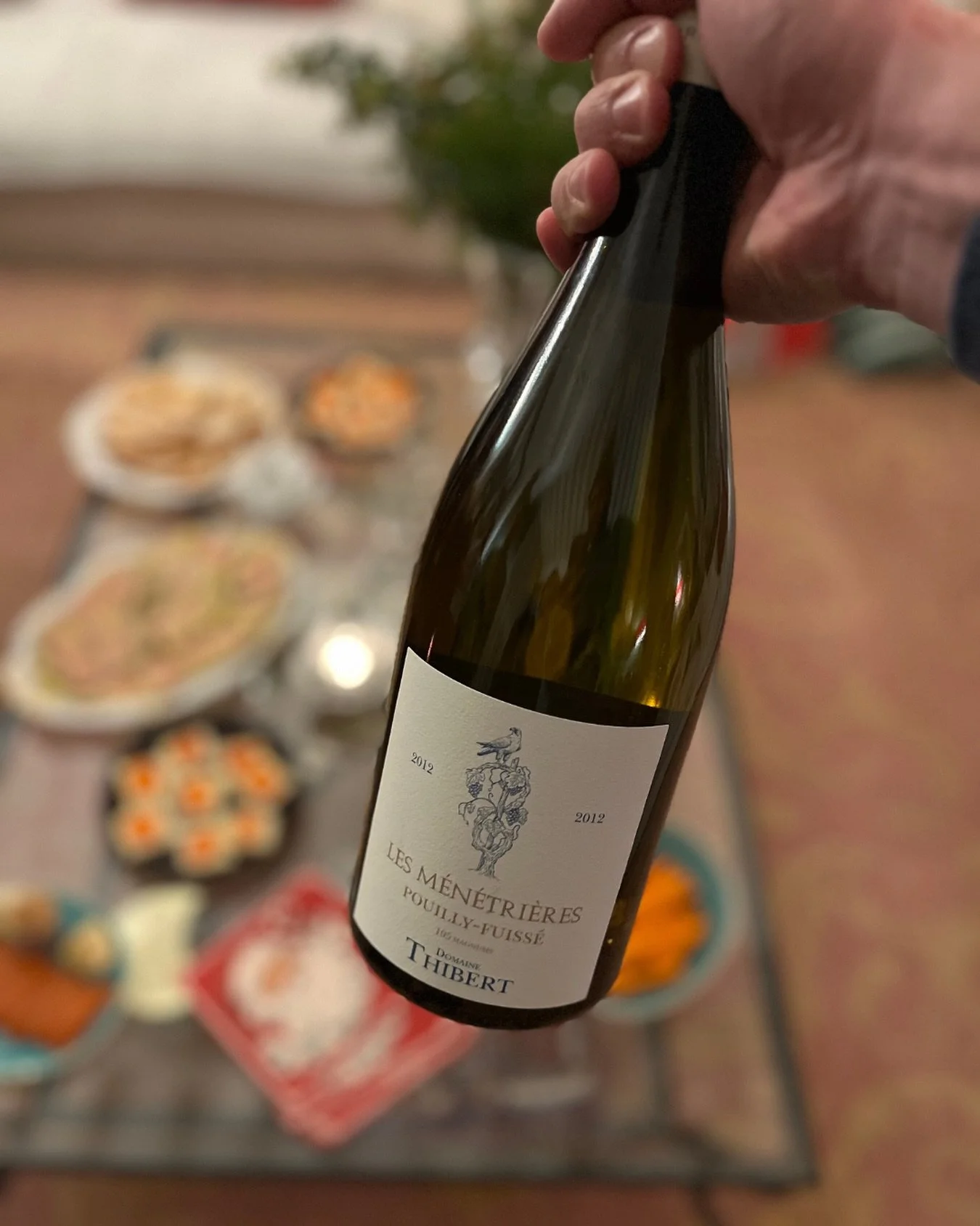 Les M&eacute;n&eacute;tri&egrave;res, Pouilly-Fuiss&eacute; 2012 du Domaine Thibert.

Un vin avec une finesse et une fraicheur saline surprenante pour un vin de 14 ans d&eacute;j&agrave;. Puissant, &eacute;l&eacute;gant et &eacute;quilibr&eacute;.

E