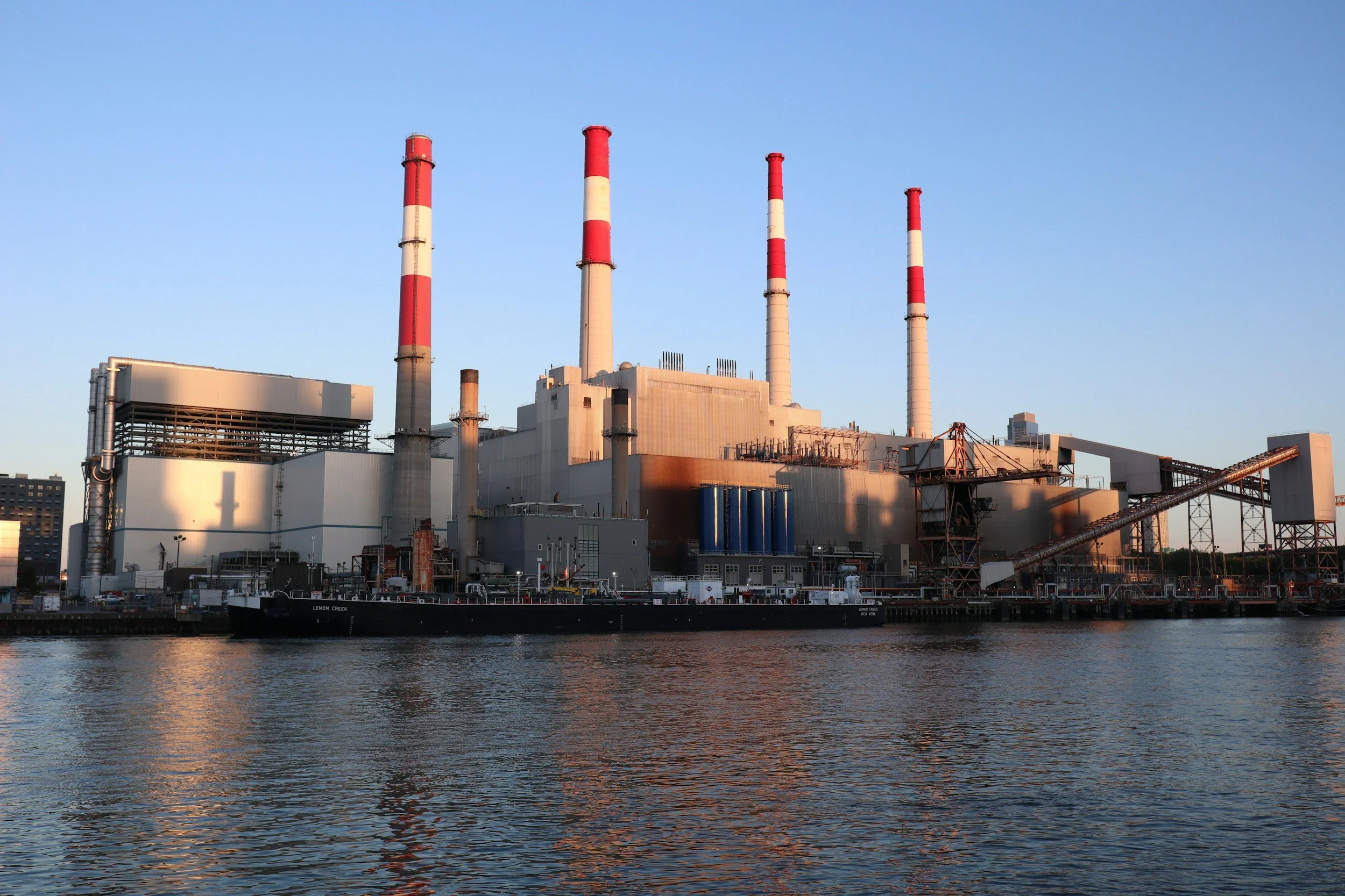 Power station aside a river