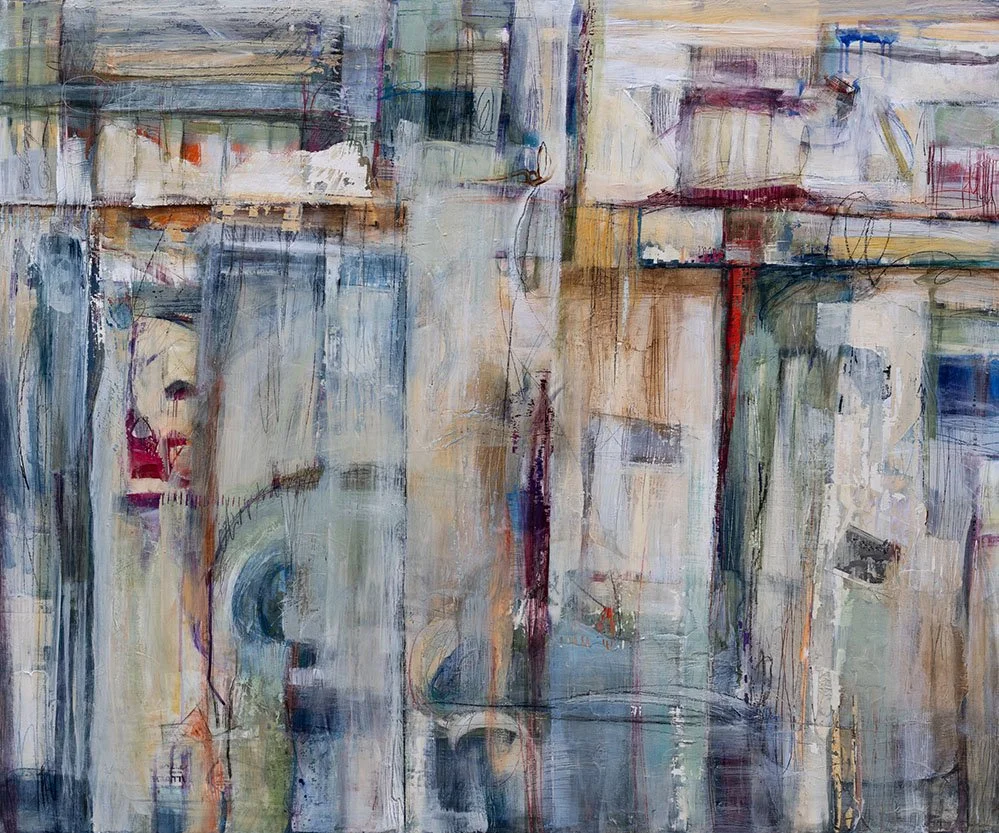 "Nascita," Acrylic, beeswax and collage on panel, sold