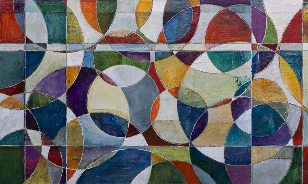 "L'Ultimo," Acrylic, beeswax and collage on panel, 36 x 60 inches, sold