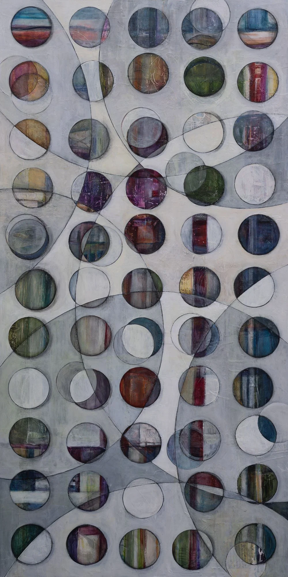 "Sal," Acrylic, beeswax and collage on panel, 72 x 36 inches, sold