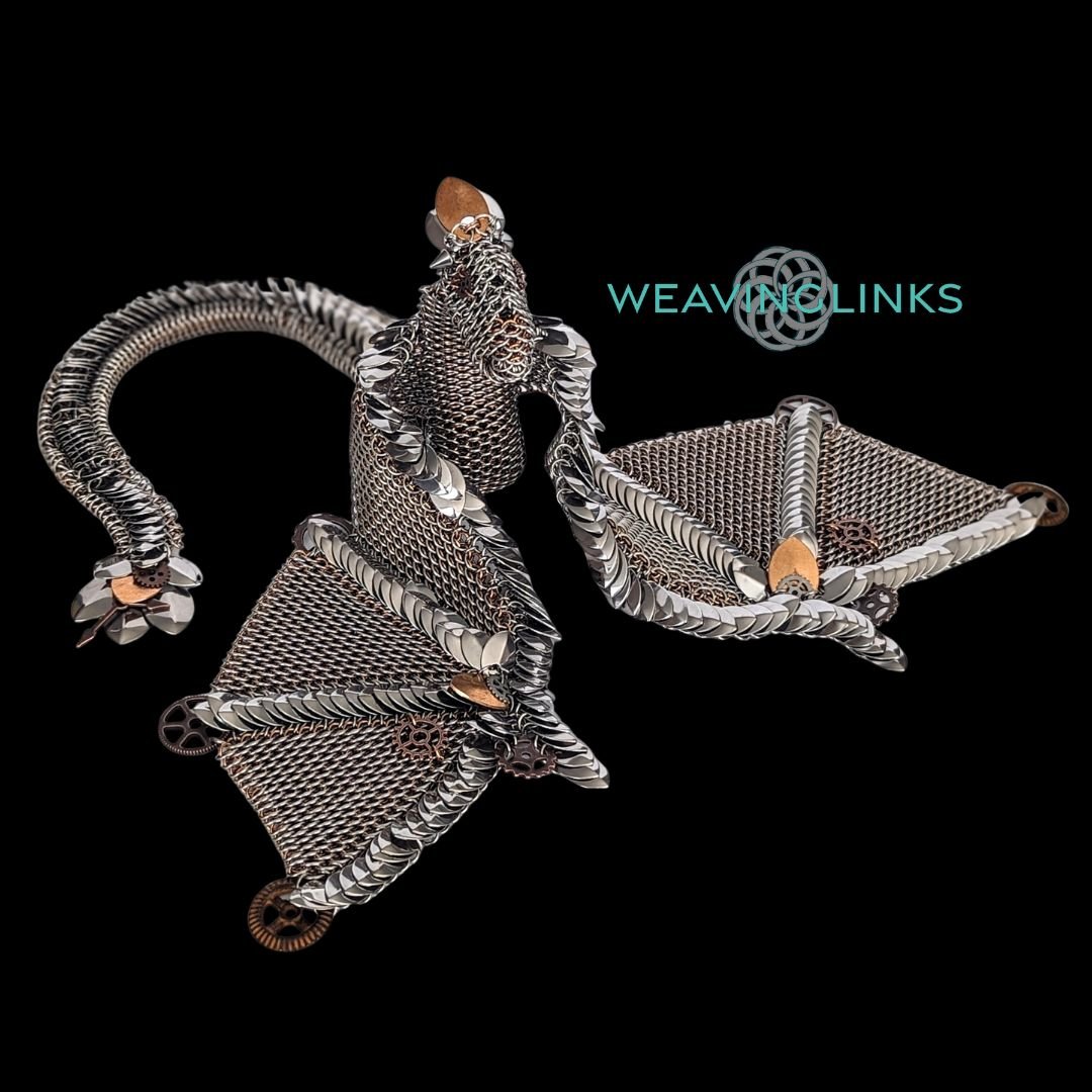 Winged Steampunk Dragon Sculpture