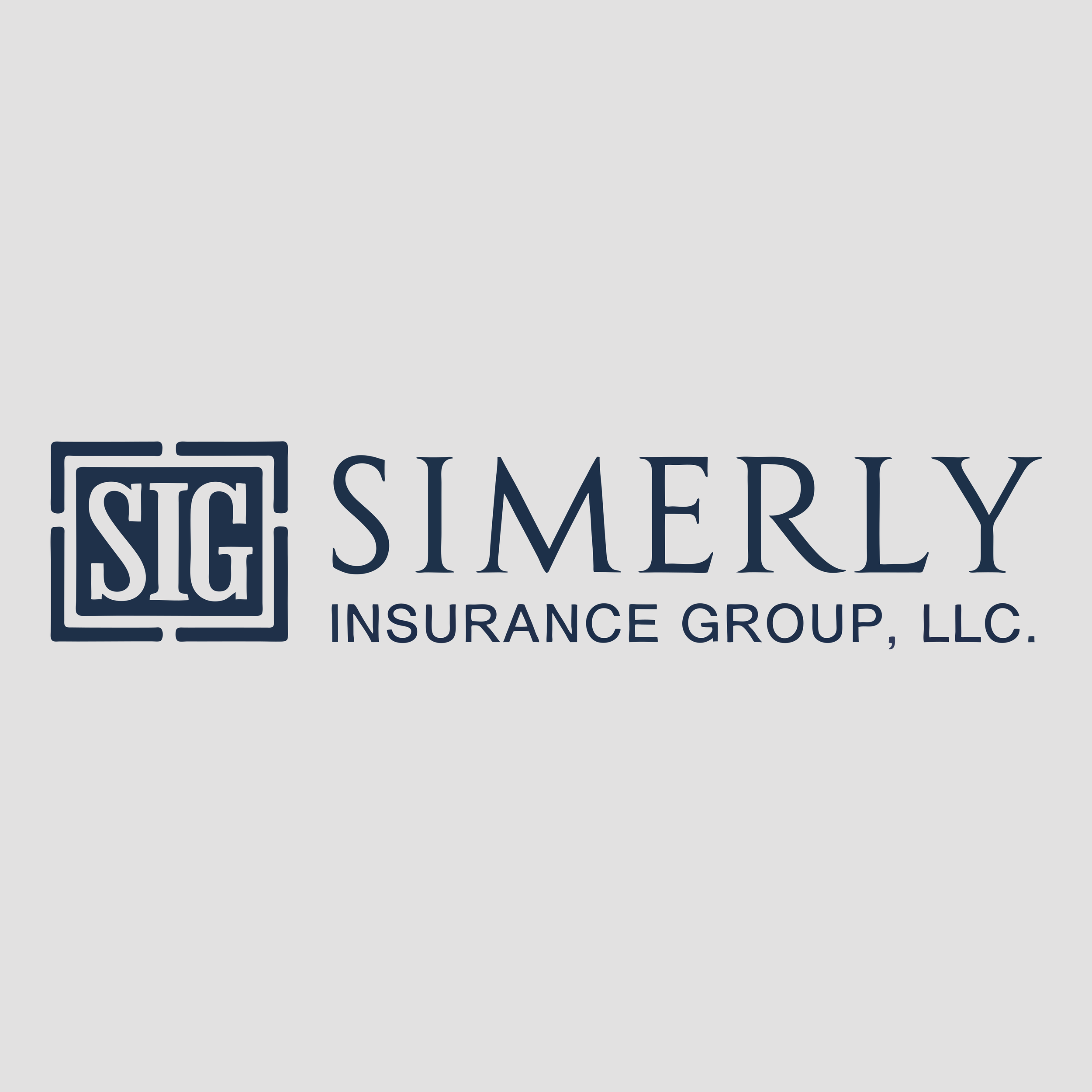 Logo of SIG Simerly Insurance Group, LLC on a light gray background.