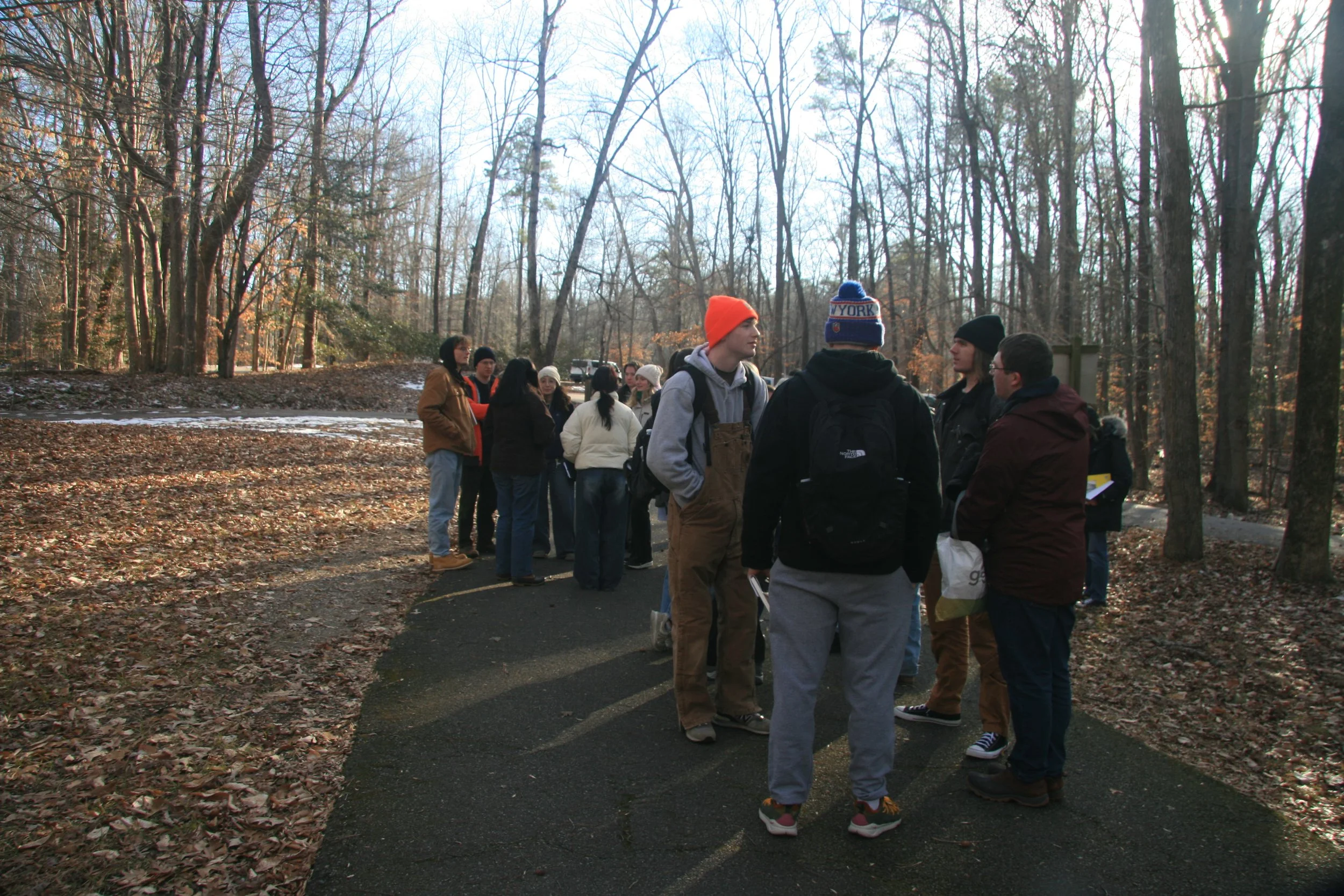 Virginia Tech students visit the proposed site for the ASNT projectg