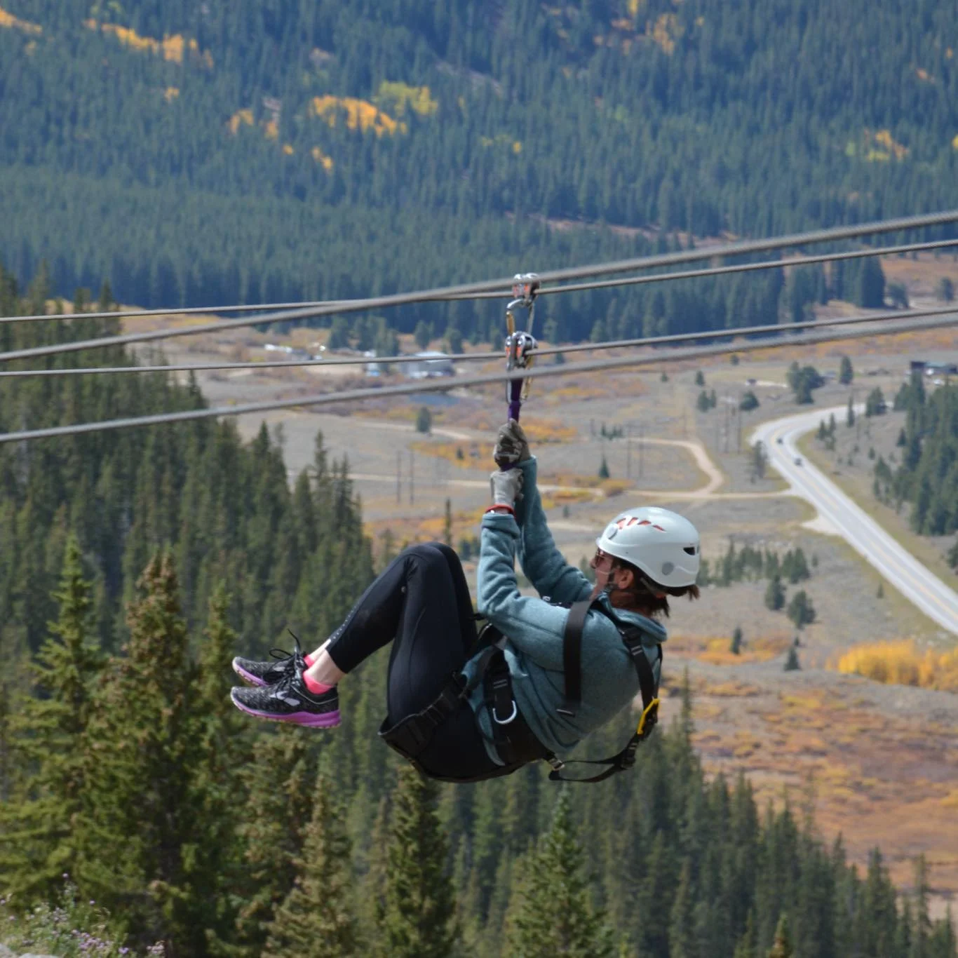 Melissa&nbsp;braved new heights and zip lined in the mountains of Vail!