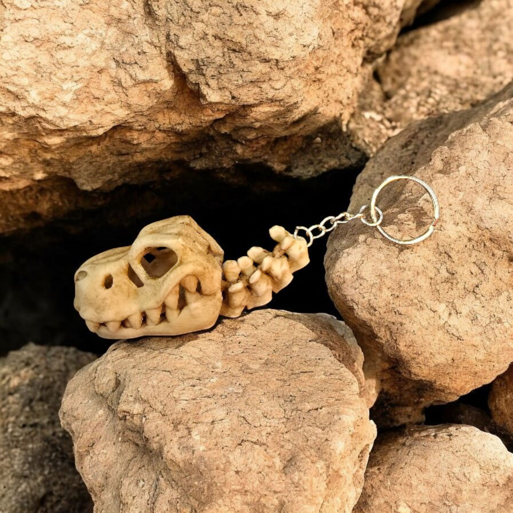 T-Rex Skull Keychain