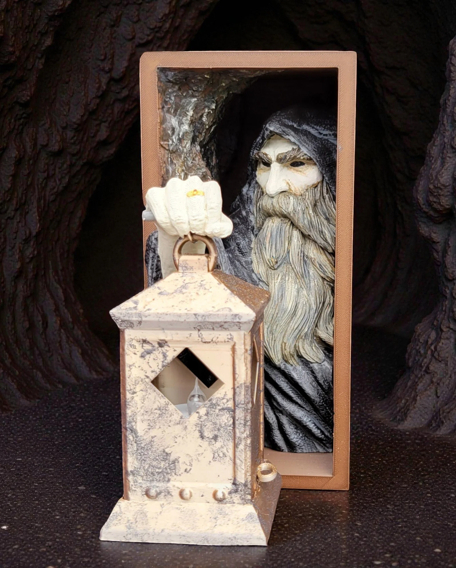 Mystical Wizard Book Nook with Lantern