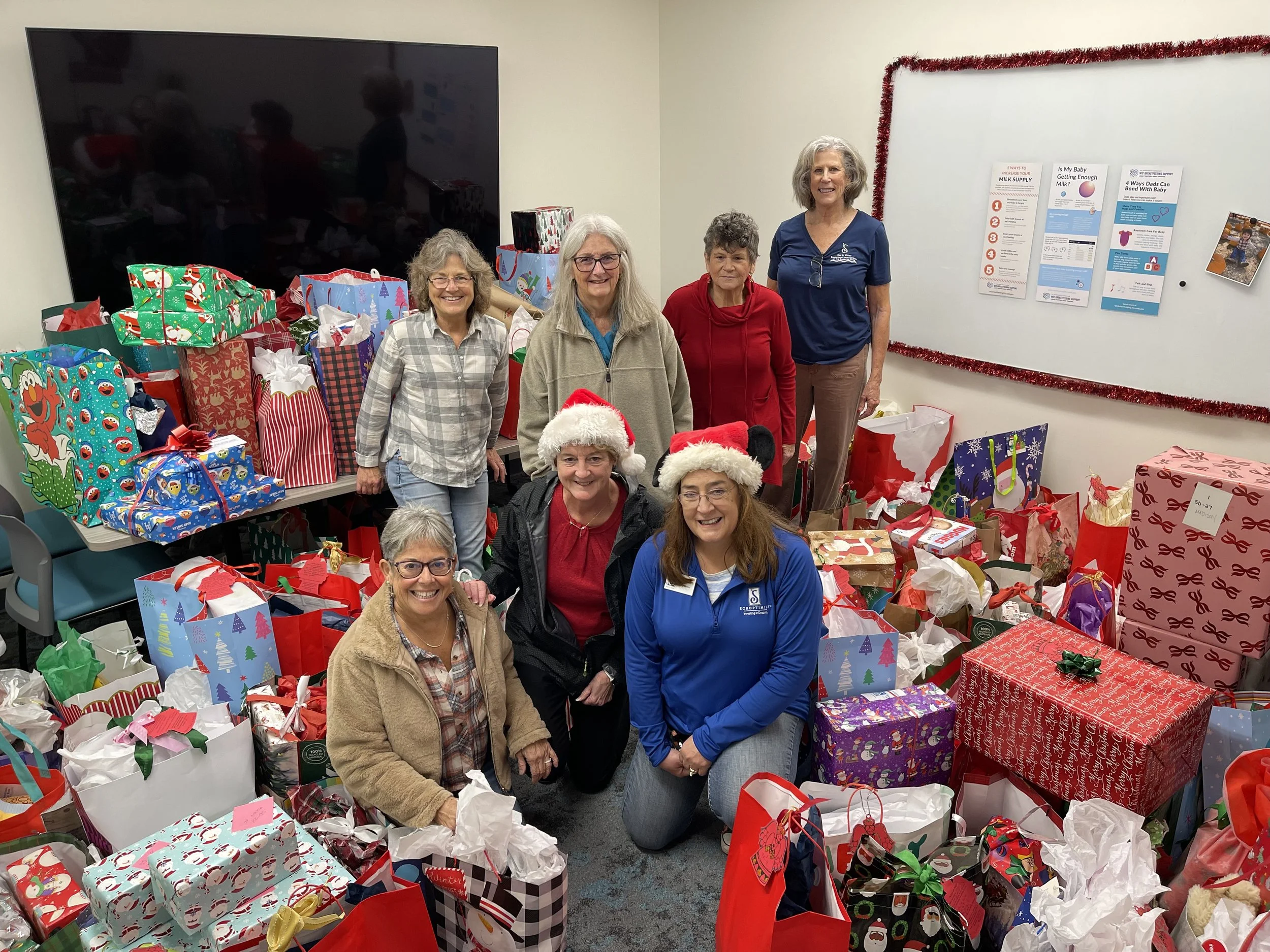SOAR members get Angel Gifts ready for delivery to our local agencies with over 400 gifts delivered!