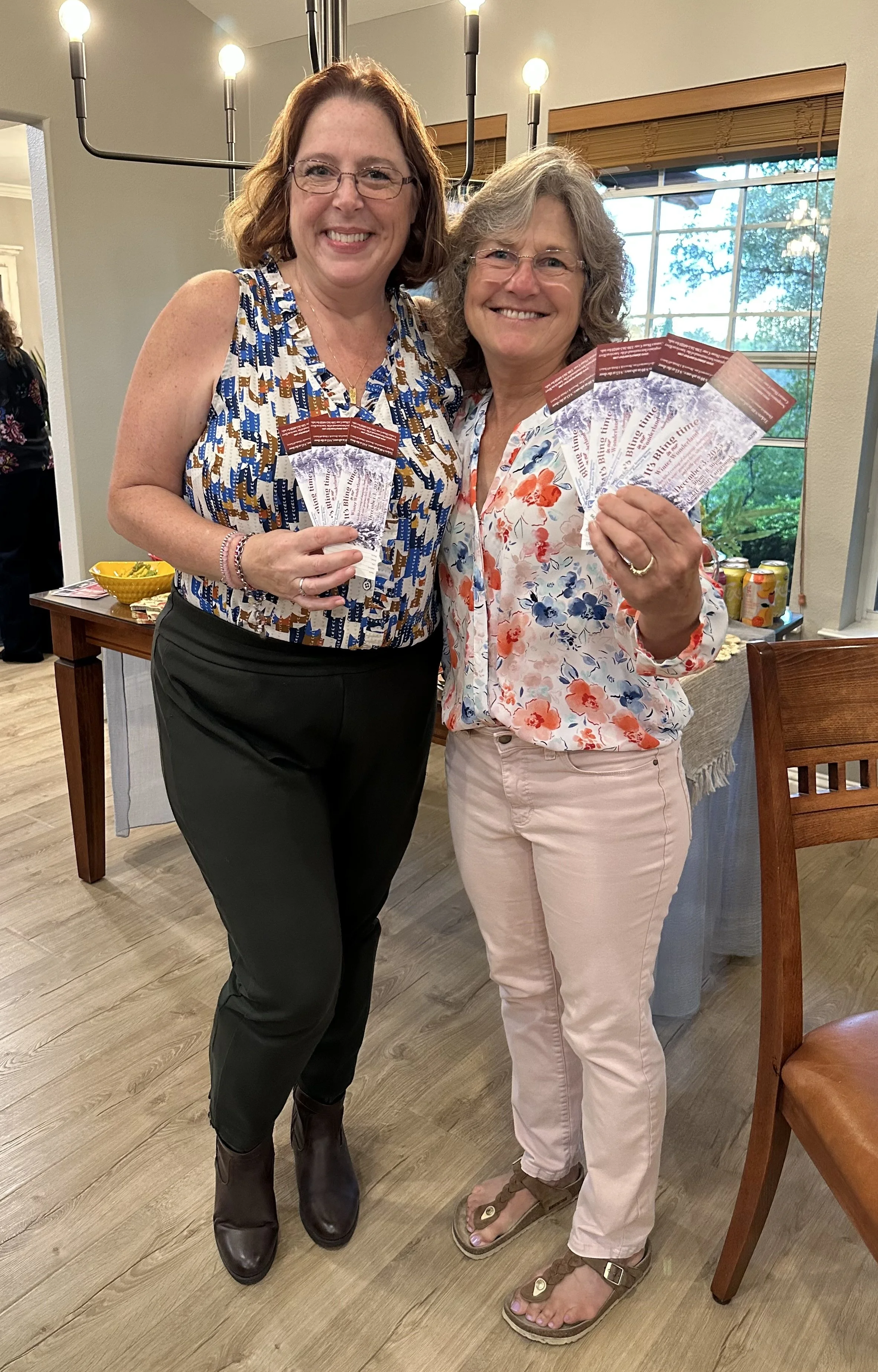 Selling tickets to our Bling Time event fundraiser.