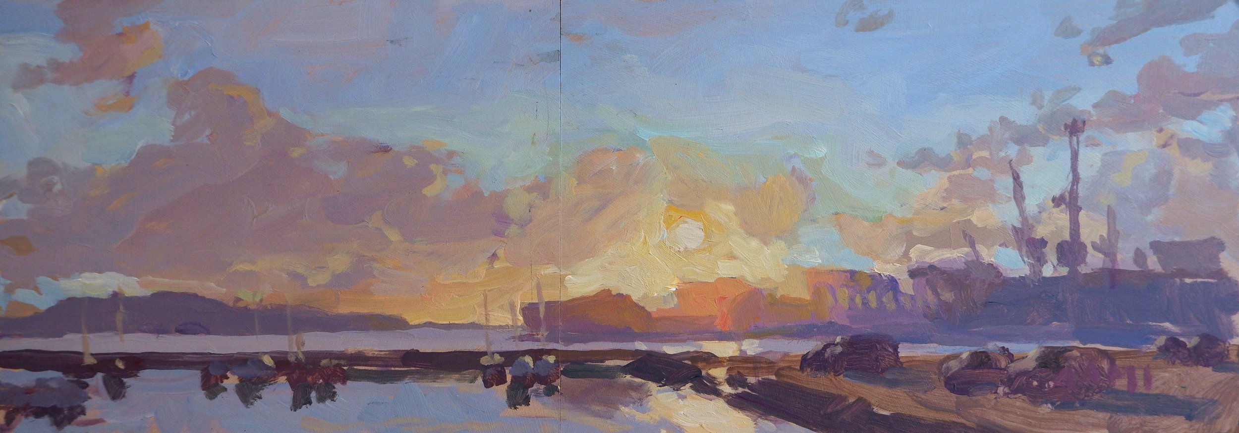 Couché de soleil Rade de Brest 2 - 20x55cm - 250€