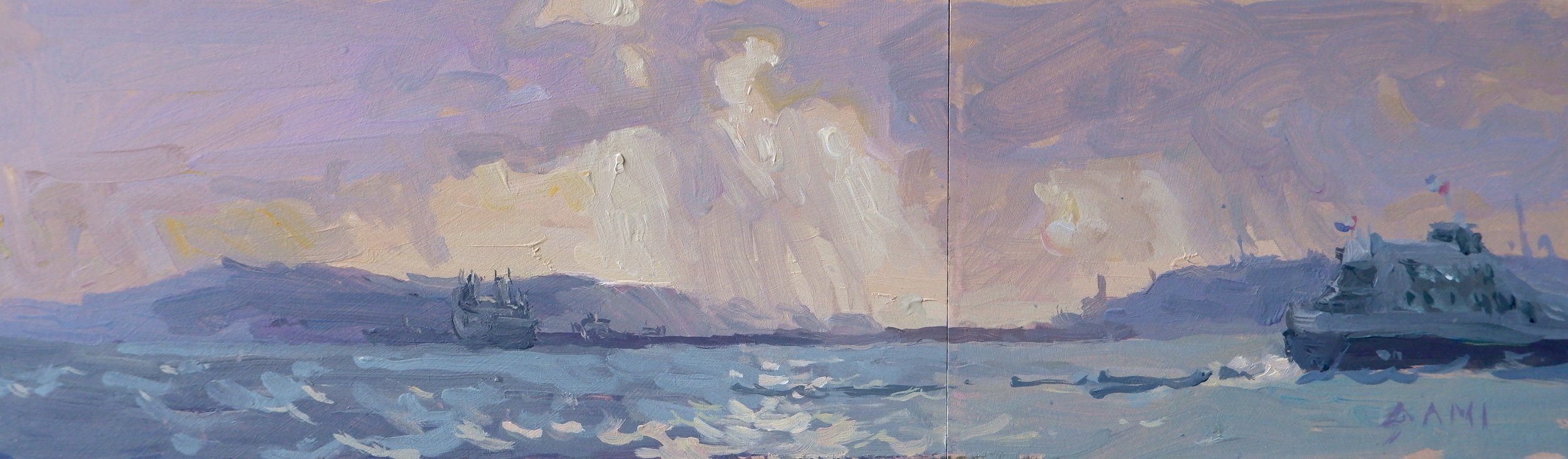 Couché de soleil Rade de Brest 3 - 15x50cm - 170€