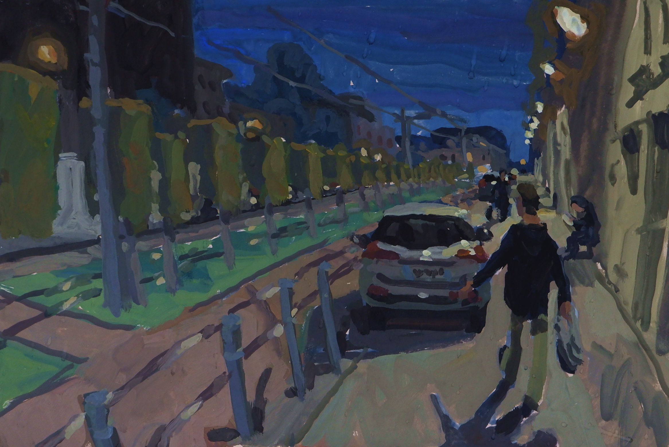 Rue de Létanduère - Gouache sur bois - 20x30cm - 140€