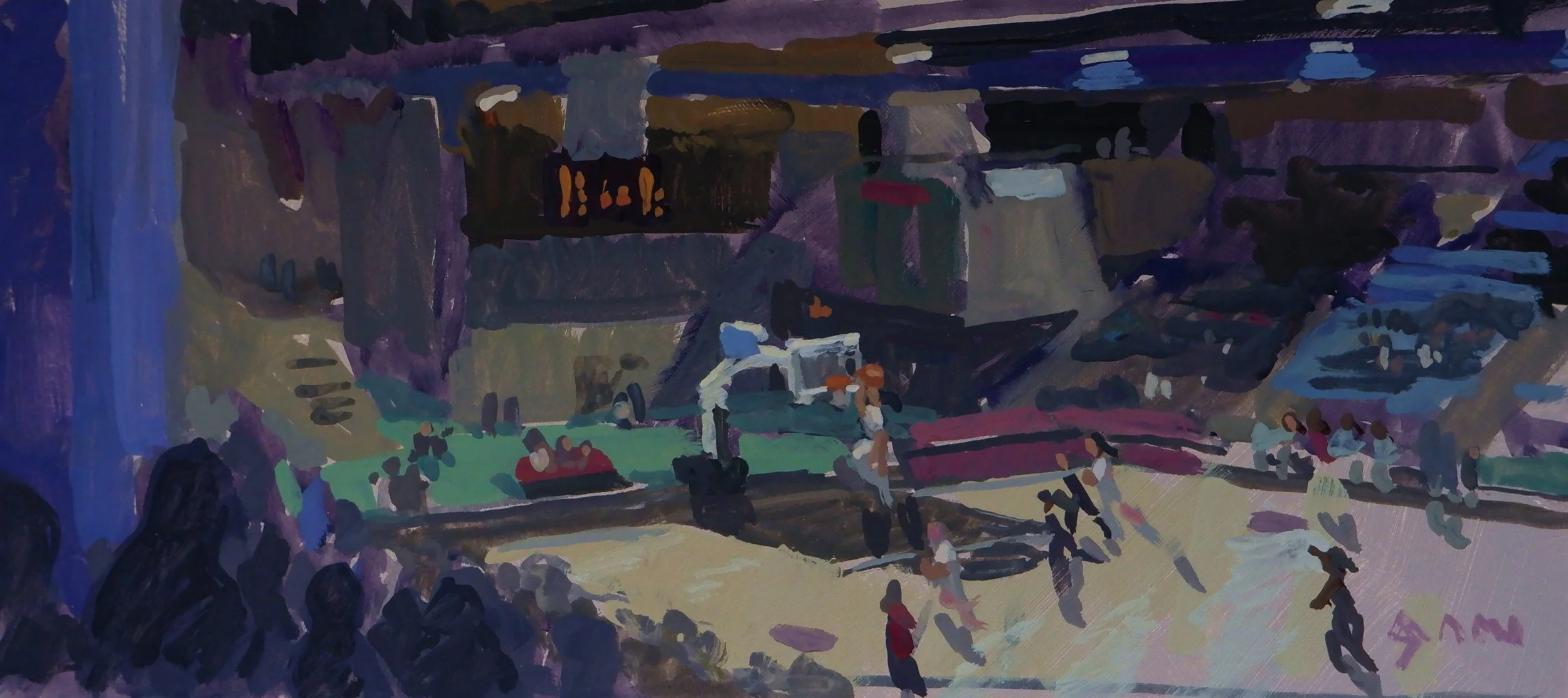 10/12/25 - UFAB 49 - Villeneuve d'Ascq 2 -gouache sur bois - 13*30cm - 80 €