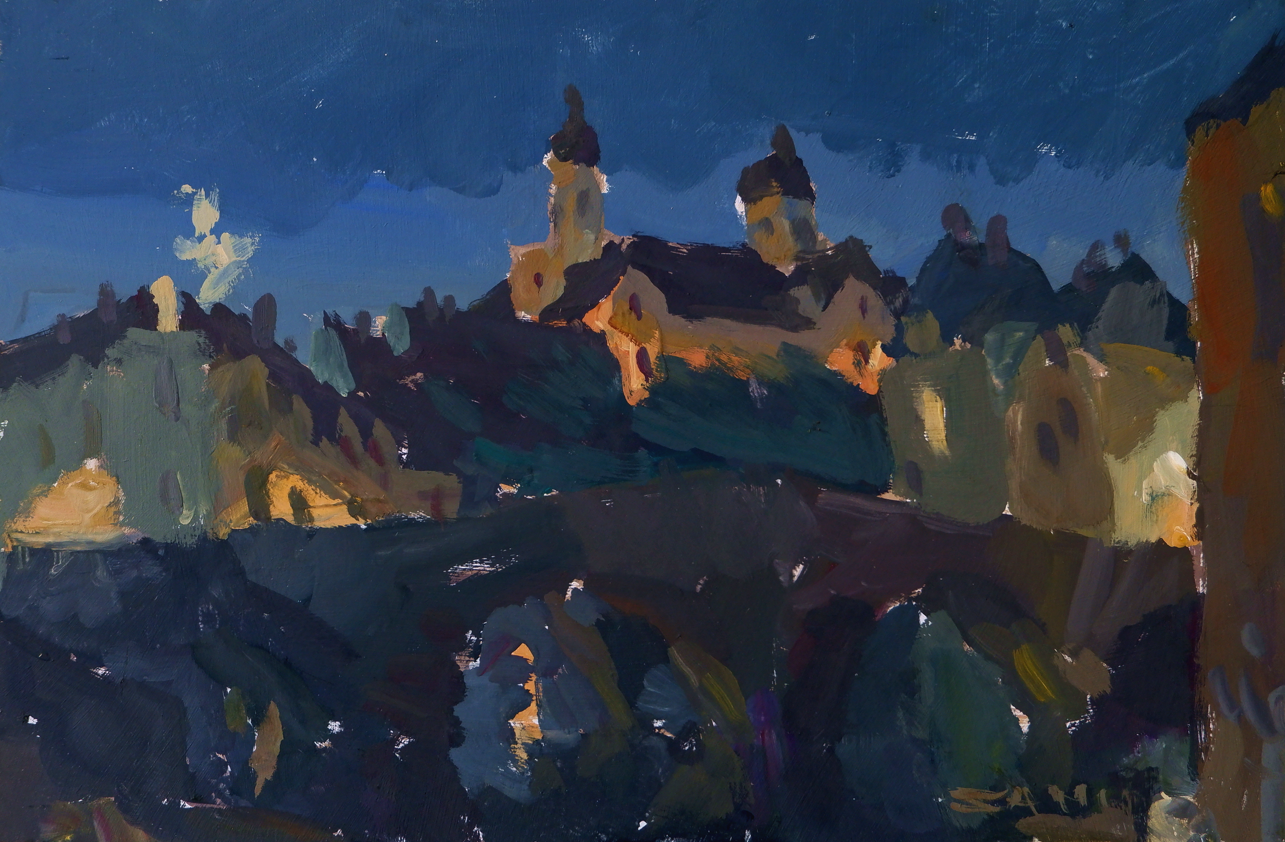 22h - Gouache sur bois - 20x30cm - 140€