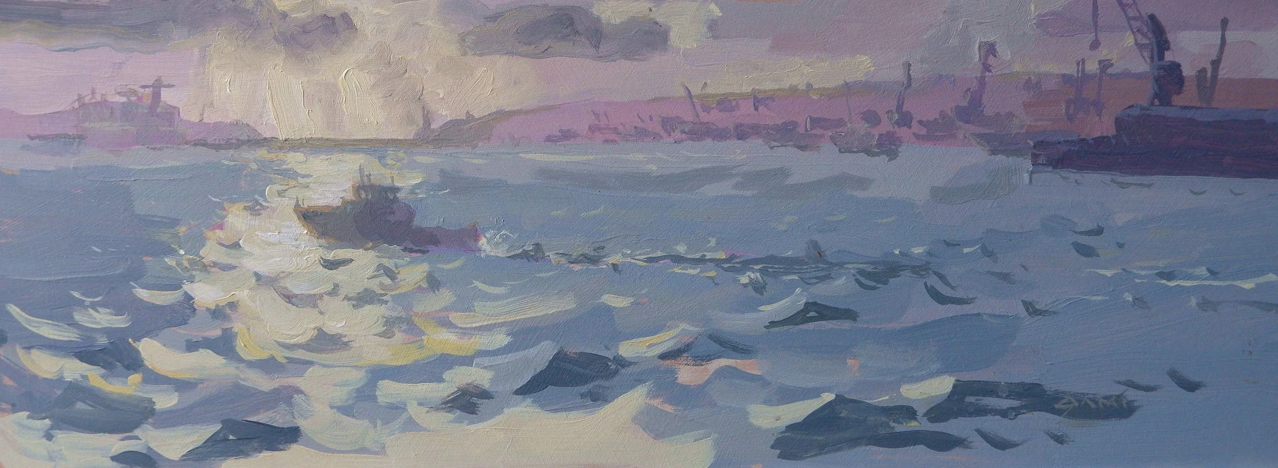 Couché de soleil Rade de Brest 1 - 20x50cm - 230€