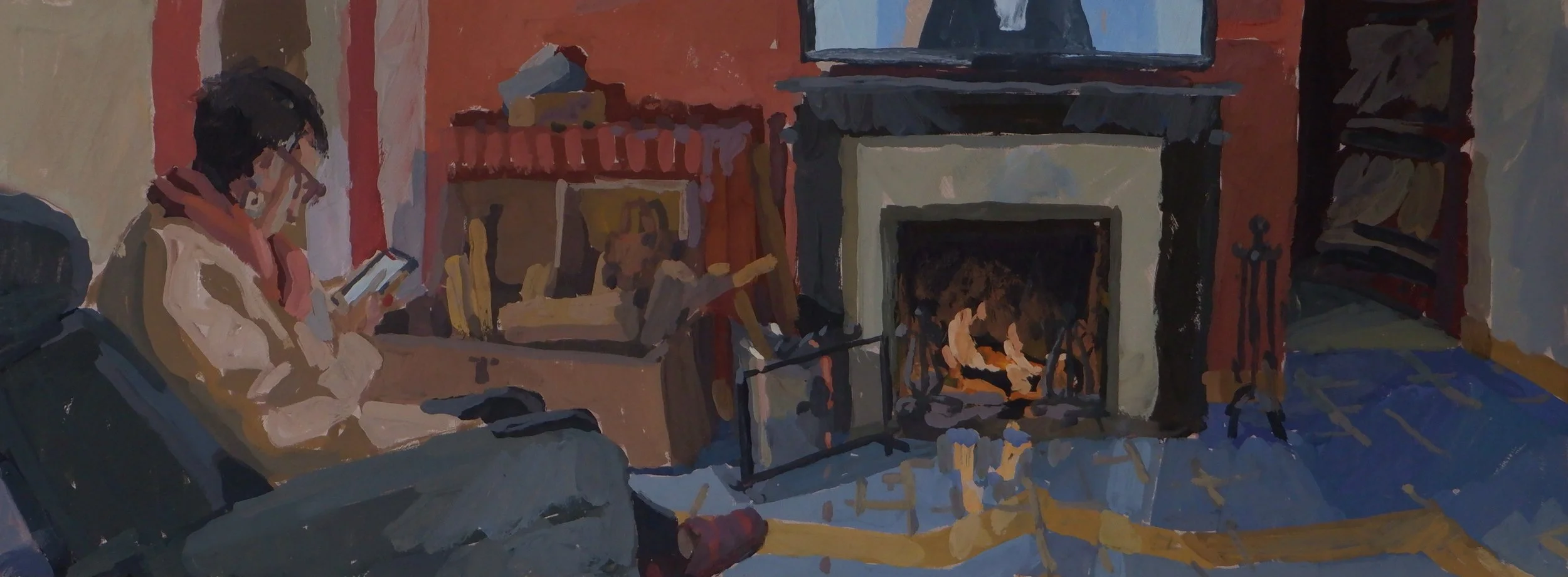 Le feu de la maman - 15x30cm - Collection particulière